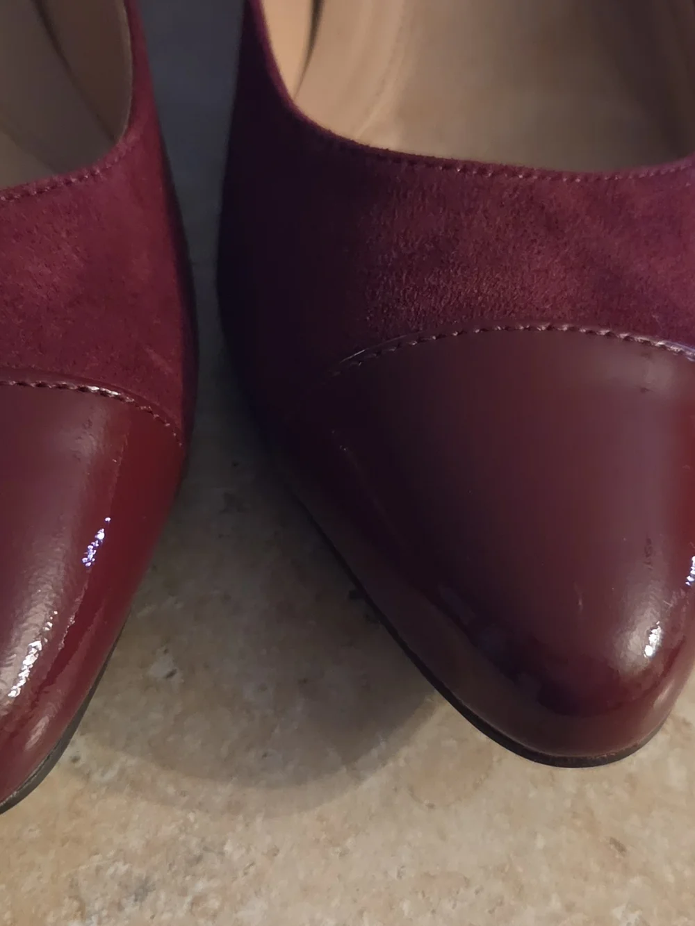 Cole Haan Burgundy Suede and Patent NWOB Sz 8.5